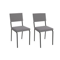 Cadeira de Cozinha Zaria 2C128 Aço Kit 2 Uni Preto/Suede Cinza - Kappesberg