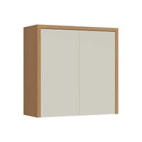 Armário Aéreo p/ Cozinha Condessa c/ 2 Portas 80cm Carvalho/Cinza - Nesher