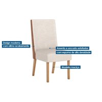 Kit 6 Cadeiras Sala Jantar Anne 6 Un Nature/Courano/Linho - Henn