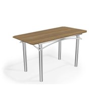 Mesa p/ Cozinha Elba c/ Tampo 1.60cm Cromada/Nogueira - Kappesberg