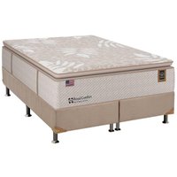 Conjunto Box Queen: Colchão Molas Sealy Posturepedic Royal Comfort Plus + Base CRC Suede Clean (158x198)