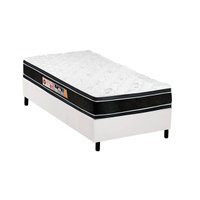 Conjunto Box Solteiro: Colchão Espuma Castor D33 Black e White + Base CRC Courano White (88x188)