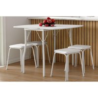 Mesa p/ Cozinha Dobrável e 4 Banquetas 1748 Branco - Carraro