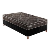 Cama Box Solteiro: Colchão Molas Paropas Ensacadas Previlege + Base CRC Rústico Black(88x188)