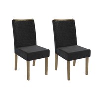Cadeira de Cozinha 2CAD129 Kit 2 Un Canela/Suede Preto - Kappesberg