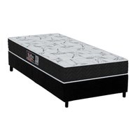 Conjunto Box Solteiro: Colchão Molas Orthoflex Ensacadas Starflex Black + Base CRC Suede Black (88x188)