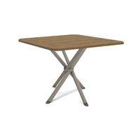 Mesa de Sala Jantar Volga c/ Tampo 90cm Niquel/Nogueira - Kappesberg