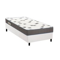 Conjunto Box Solteiro: Colchão Espuma Ortobom D33 Light Saúde + Base CRC Courano White (88x188)