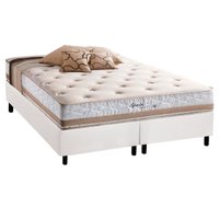 Conjunto Box Queen: Colchão Molas Herval Maxspring Spain + Base CRC Courano White (158x198)