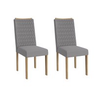 Cadeira de Cozinha 2CAD157EA Kit 2 Un Carvalho/Suede Cinza - Kappesberg