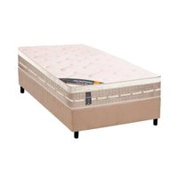 Cama Box Solteiro: Colchão Molas Castor Tecnopedic Premium + Base CRC Suede Clean(88x188)