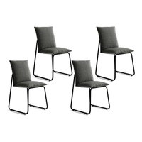 Cadeira de Cozinha Soft 1750 Kit 4 Uni Preto/Linho Grafite - Carraro
