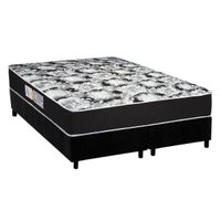 Conjunto Box Queen: Colchão Espuma Luckspuma D45 Gran Luck Black + Base CRC Suede Black (158x198)