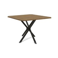 Mesa de Sala Jantar Volga c/ Tampo 90cm Preto Fosco/Nogueira - Kappesberg