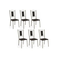 Cadeira de Cozinha Florença 2C005NK Aço Kit 6 Un Niquel/Preto 110 - Kappesberg