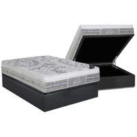 Cama Box Baú Casal: Colchão Molas Ensacadas Castor Gold Star SLX + Base CRC Suede Gray(138x188)