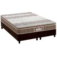 Cama Box Queen: Colchão Espuma Probel D33/EP Anatômico Guarda Costas Próintense Plus + Base CRC Suede Brown(158x198)