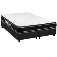 Conjunto Box Queen: Colchão Espuma Castor D33 Black e White + Base CRC Suede Gray (158x198)