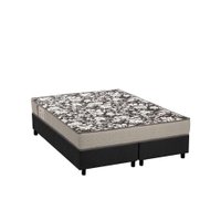 Conjunto Box Queen: Colchão Espuma Ortobom Physical Ultra Resistente + Base CRC Suede Gray (158x198)