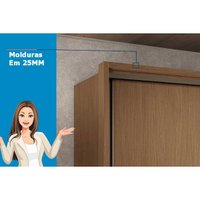 Guarda Roupa 6 Portas (2 Ripadas e 2 c/ Espelho) e 5 Gavetas c/ Pés Democrata Jatobá - Santos Andirá