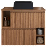 Gabinete Suspenso 2 Portas Com Cuba Preta 75 cm BL1000 Mell FAEM