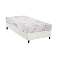 Conjunto Box Solteiro: Colchão Espuma Luckspuma D33 Supreme + Base CRC Courano White (88x188)