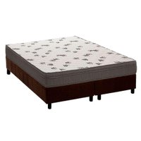 Cama Box King: Colchão Espuma Ortobom D45 Light Saúde Ortopilow + Base CRC Suede Brown(186x198)