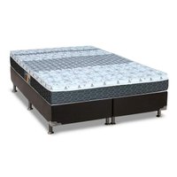 Cama Box Queen: Colchão Molas Castor Bonnel Class + Base CRC Suede Black(158x198)