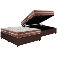 Conjunto Box Baú Casal: Colchão Espuma Herval D28 Besmont + Base CRC Courano Brown (138x188)
