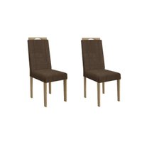 Cadeira de Cozinha 2CAD150EA Kit 2 Un Carvalho/Suede Marrom - Kappesberg