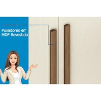 Guarda Roupa 3 Portas (1 c/ Espelho) e 3 Gavetas Aurora 3.3 Jatobá/Areia - Santos Andirá