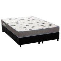 Cama Box Queen: Colchão Espuma Ortobom D33 Light Saúde + Base CRC Suede Black(158x198)