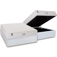 Conjunto Box Baú Casal: Colchão Molas Sealy Ensacadas Miami + Base CRC Courano White (138x188)