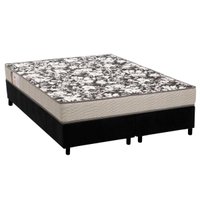 Conjunto Box Queen: Colchão Espuma Ortobom Physical Ultra Resistente + Base CRC Suede Black (158x198)