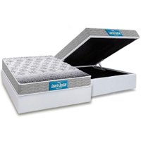 Cama Box Baú Casal: Colchão Ortopédico Probel D45 / EP Guarda Costas PróExtreme + Base CRC Courano White(138x188)