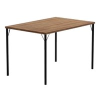 Mesa p/ Cozinha 1586 Aço c/ Tampo Madeirado 120x80cm Preto/Freijo - Carraro