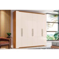 Guarda Roupa 6 Portas e 4 Gavetas Dallas Nature/Off White - Henn