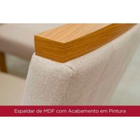 Conjunto: Mesa Sala Jantar Yara c/ Tampo Madeirado c/ Vidro Reto 160x90cm e 6 Cadeiras Malu Nature/Linho - Henn