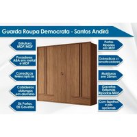 Guarda Roupa 6 Portas e 3 Gavetas Democrata Jatobá - Santos Andirá