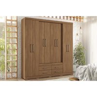 Guarda Roupa 8 Portas e 4 Gavetas c/ Pés Nápoles Jatobá - Santos Andirá