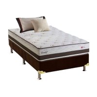 Conjunto Box Solteiro: Colchão Molas Herval Maxspring Cardiff + Base CRC Suede Brown (88x188)