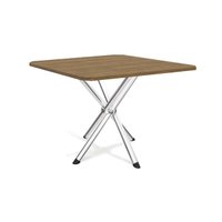 Mesa p/ Cozinha Volga c/ Tampo 90cm Cromada/Nogueira - Kappesberg