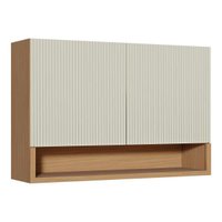 Armário Aéreo p/ Cozinha Simone Mendes c/ 2 Portas 120cm Carvalho/Cinza - Nesher