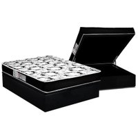 Conjunto Box Baú Casal: Colchão Espuma Luckspuma D45 Gran Luck + Base CRC Suede Black (138x188)