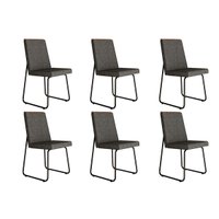 Cadeira de Cozinha Lira 1752 Kit 6 Uni Preto/Grafite - Preto - Carraro