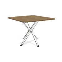 Mesa de Sala Jantar Volga c/ Tampo 90cm Cromada/Nogueira - Kappesberg