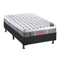 Cama Box Solteiro: Colchão Molas Ensacadas Castor Light Stress Oxygen New Plush + Base CRC Suede Gray(88x188)