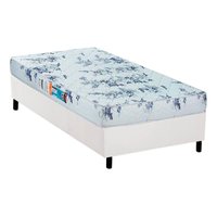 Conjunto Box Solteiro: Colchão Espuma Luckspuma D28 Celebrity + Base CRC Courano White (88x188)