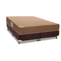 Conjunto Box Queen: Colchão Molas Ortobom Hotelaria Nanolastic Orthotel + Base CRC Suede Brown (158x198)