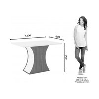 Conjunto: Mesa Sala Jantar Luiza c/ Tampo de Vidro 120x80cm e 4 Cadeiras Vita Nature/Off White - Linho Bege - Henn